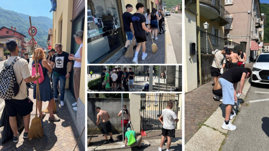 Omegna: gli studenti ripuliscono la città dalle erbacce